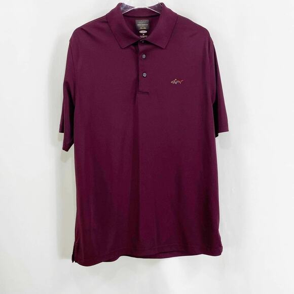 GREG NORMAN FOR TASSO ELBA Wine Burgundy Collared Polo - Picture 1 of 10